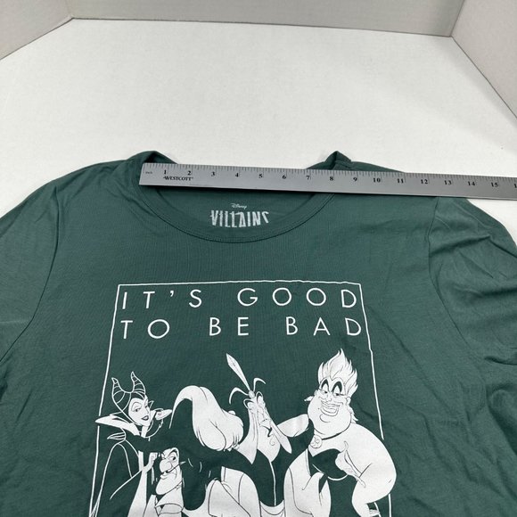 Disney Villains Women's Size XL It's Good To Be Bad Short Sleeve Tee Shirt Green - Picture 6 of 11